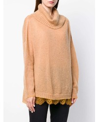Светло-коричневый свободный свитер от Twin-Set