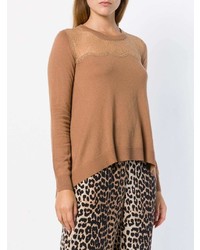 Светло-коричневый свободный свитер от Twin-Set