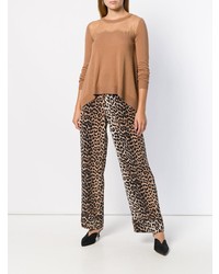 Светло-коричневый свободный свитер от Twin-Set