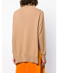 Светло-коричневый свободный свитер от Semicouture
