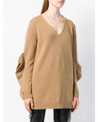 Светло-коричневый свободный свитер от RED Valentino