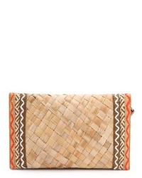 Светло-коричневый соломенный клатч от Anya Hindmarch