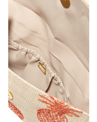 Светло-коричневый соломенный плетеный клатч от Kayu