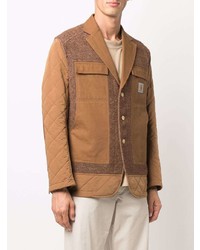 Мужской светло-коричневый стеганый пиджак от Junya Watanabe