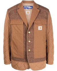 Мужской светло-коричневый стеганый пиджак от Junya Watanabe