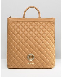 Женский светло-коричневый стеганый рюкзак от Love Moschino