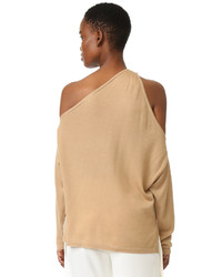 Светло-коричневый топ с открытыми плечами от Dion Lee