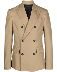 Мужской светло-коричневый хлопковый двубортный пиджак от Amiri