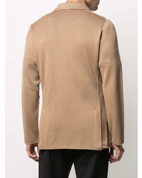 Мужской светло-коричневый хлопковый двубортный пиджак от Lardini