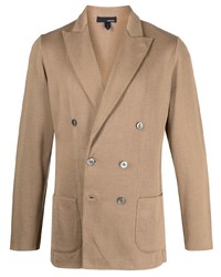Мужской светло-коричневый хлопковый двубортный пиджак от Lardini