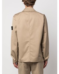 Мужской светло-коричневый хлопковый пиджак от Stone Island