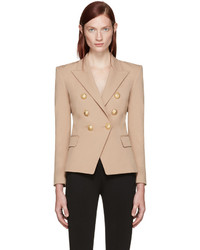 Женский светло-коричневый хлопковый пиджак от Balmain