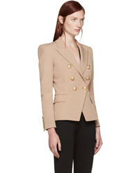 Женский светло-коричневый хлопковый пиджак от Balmain