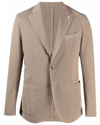 Мужской светло-коричневый хлопковый пиджак от Luigi Bianchi Mantova