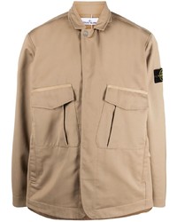 Мужской светло-коричневый хлопковый пиджак от Stone Island