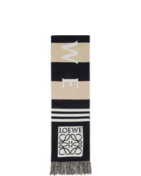 Мужской светло-коричневый шарф в горизонтальную полоску от Loewe