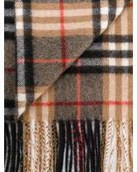 Женский светло-коричневый шарф в клетку от Burberry