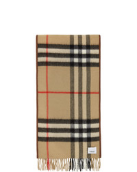 Мужской светло-коричневый шарф в шотландскую клетку от Burberry