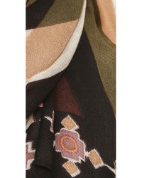 Женский светло-коричневый шарф с принтом от Theodora & Callum