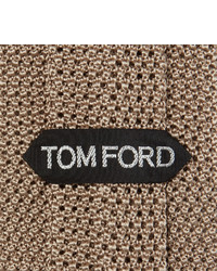 Мужской светло-коричневый шелковый вязаный галстук от Tom Ford