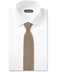 Мужской светло-коричневый шелковый вязаный галстук от Tom Ford