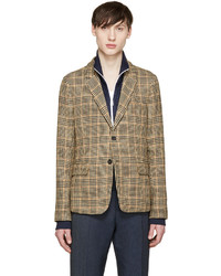 Мужской светло-коричневый шелковый пиджак от AMI Alexandre Mattiussi