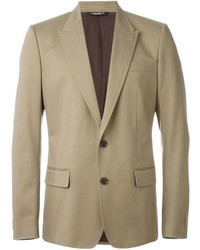 Мужской светло-коричневый шелковый пиджак от Dolce & Gabbana
