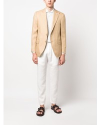 Мужской светло-коричневый шелковый пиджак от Caruso