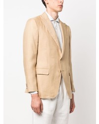 Мужской светло-коричневый шелковый пиджак от Caruso