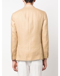 Мужской светло-коричневый шелковый пиджак от Caruso