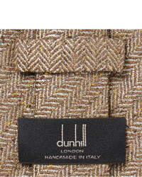 Мужской светло-коричневый шелковый плетеный галстук от Dunhill