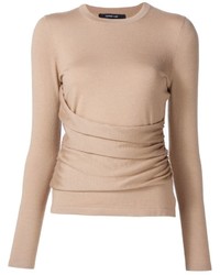 Женский светло-коричневый шелковый свитер от Derek Lam