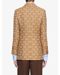 Мужской светло-коричневый шерстяной вязаный пиджак от Gucci