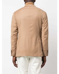 Мужской светло-коричневый шерстяной двубортный пиджак от Gabriele Pasini