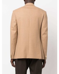 Мужской светло-коричневый шерстяной двубортный пиджак от Valentino