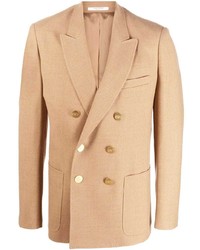 Мужской светло-коричневый шерстяной двубортный пиджак от Valentino