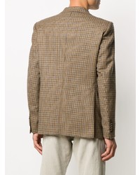 Мужской светло-коричневый шерстяной пиджак в клетку от Tagliatore