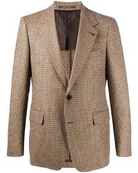 Мужской светло-коричневый шерстяной пиджак в клетку от Tagliatore
