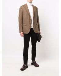Мужской светло-коричневый шерстяной пиджак с узором "в ёлочку" от Polo Ralph Lauren