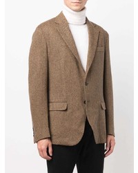 Мужской светло-коричневый шерстяной пиджак с узором "в ёлочку" от Polo Ralph Lauren