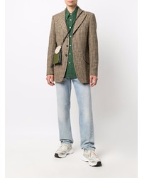 Мужской светло-коричневый шерстяной пиджак с узором "гусиные лапки" от Sunflower