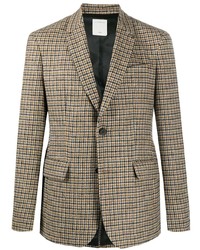 Мужской светло-коричневый шерстяной пиджак с узором "гусиные лапки" от Sandro Paris