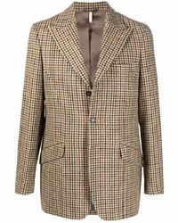 Мужской светло-коричневый шерстяной пиджак с узором "гусиные лапки" от Sunflower