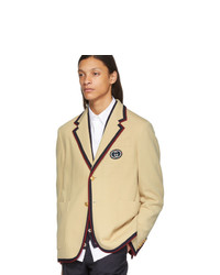 Мужской светло-коричневый шерстяной пиджак от Gucci