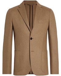 Мужской светло-коричневый шерстяной пиджак от Ermenegildo Zegna