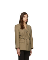 Женский светло-коричневый шерстяной пиджак от Low Classic