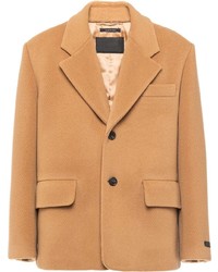 Мужской светло-коричневый шерстяной пиджак от Prada