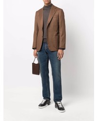 Мужской светло-коричневый шерстяной пиджак от D4.0