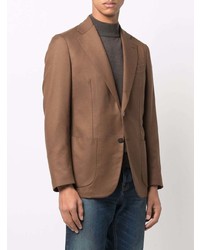 Мужской светло-коричневый шерстяной пиджак от D4.0