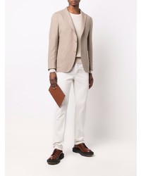 Мужской светло-коричневый шерстяной пиджак от Boglioli